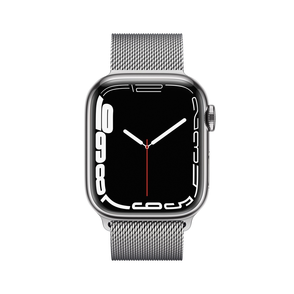 Apple Watch Series 7 Silver Stainless Steel Case (41mm, Silver Milanese  Loop)